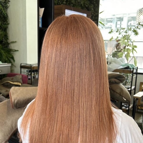 ノンブリーチ×オレンジベージュ【６０代】