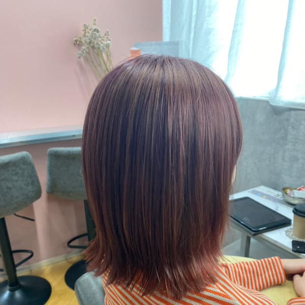 斜めバング/グレージュカラー/デザインカラー/学芸大学