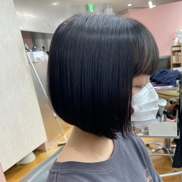 斜めバング/グレージュカラー/デザインカラー/学芸大学