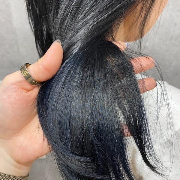 斜めバング/グレージュカラー/デザインカラー/学芸大学