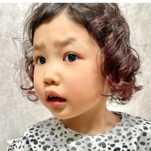 斜めバング/グレージュカラー/デザインカラー/学芸大学