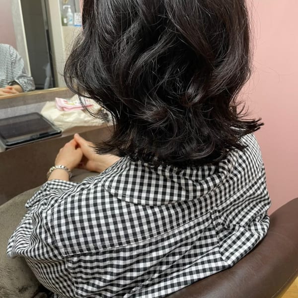 斜めバング/グレージュカラー/デザインカラー/学芸大学