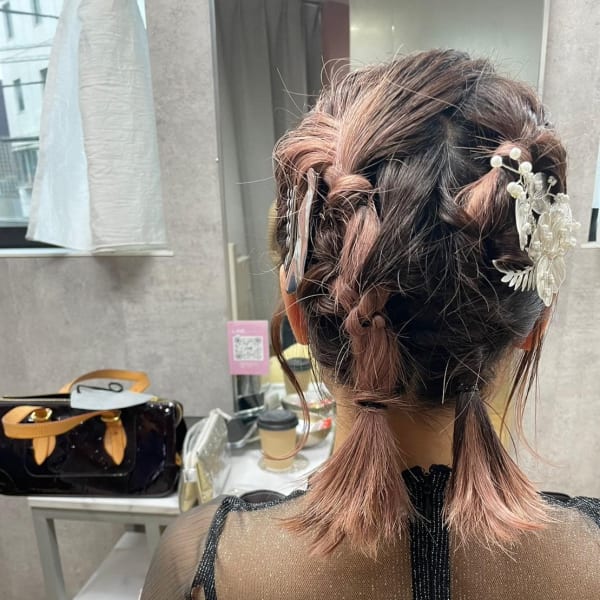 斜めバング/グレージュカラー/デザインカラー/学芸大学