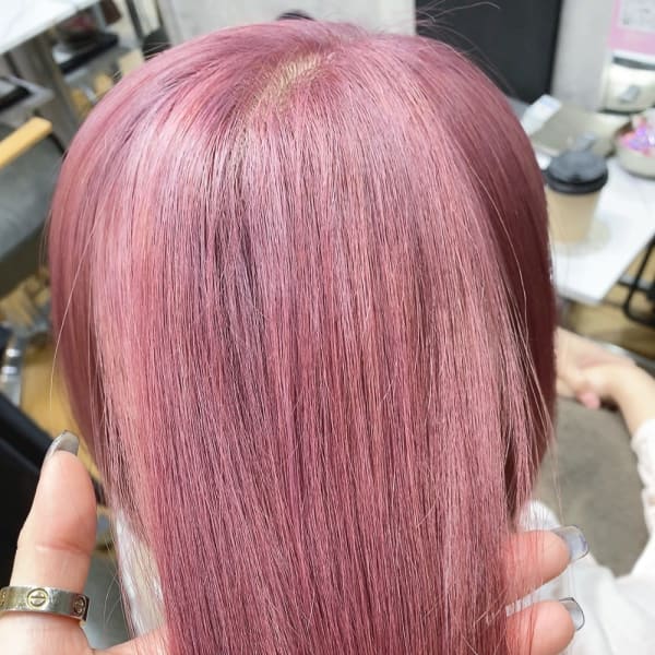 斜めバング/グレージュカラー/デザインカラー/学芸大学