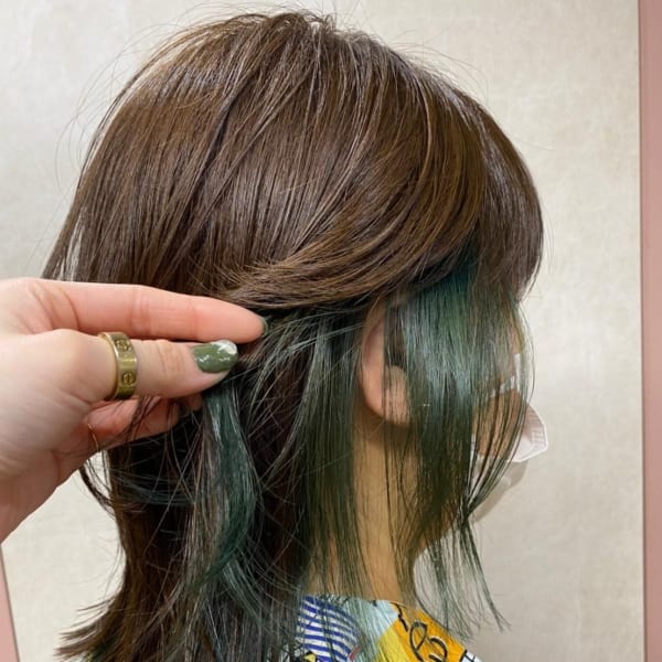 斜めバング/グレージュカラー/デザインカラー/学芸大学