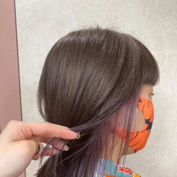 斜めバング/グレージュカラー/デザインカラー/学芸大学