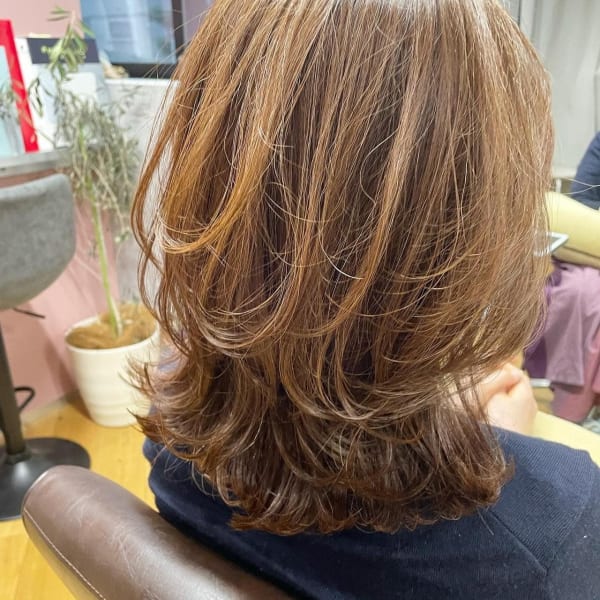 斜めバング/グレージュカラー/デザインカラー/学芸大学