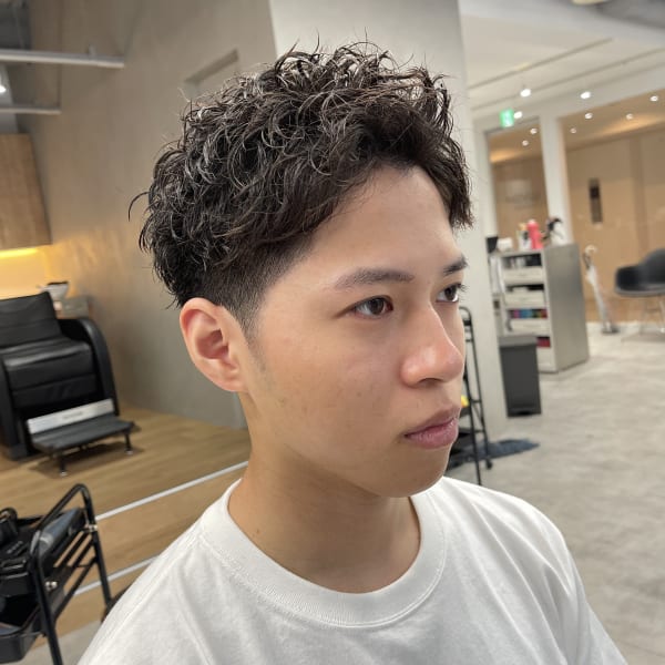 波巻きパーマツイストスパイラルパーマメンズマッシュパーマ