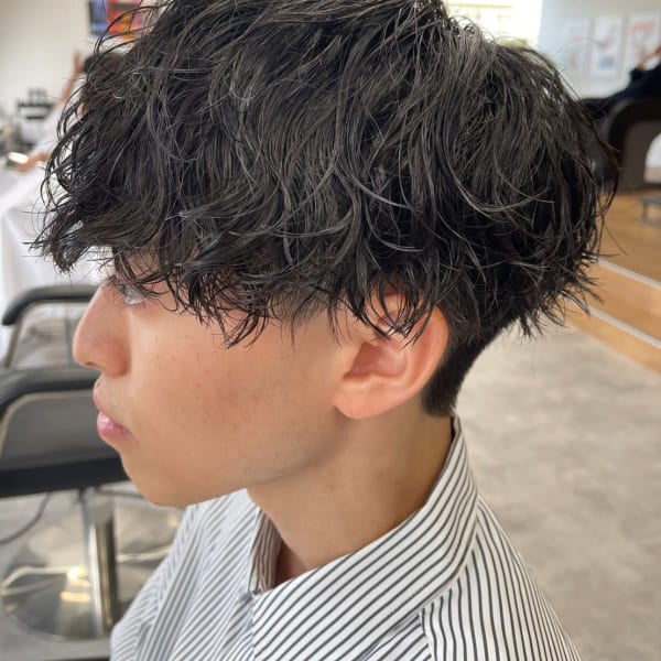 波巻きパーマツイストスパイラルパーマメンズマッシュパーマ