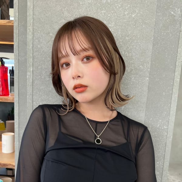 デザインカラー　インナーカラー　ミルキーベージュ