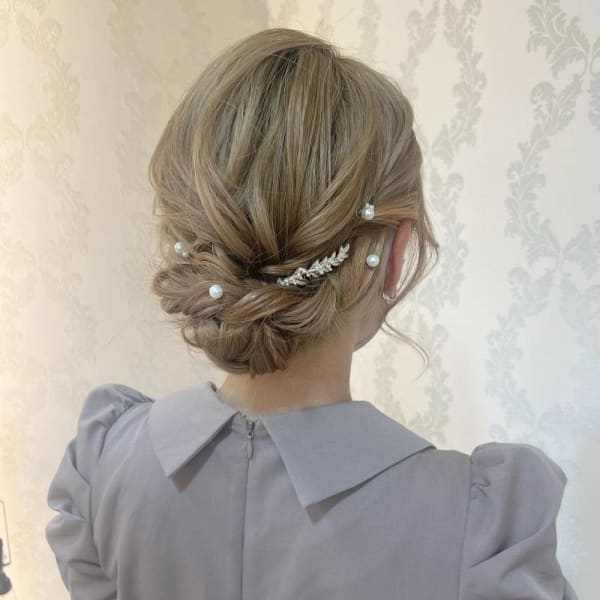 【crop es辻堂 藤田】お呼ばれシニヨンアレンジ