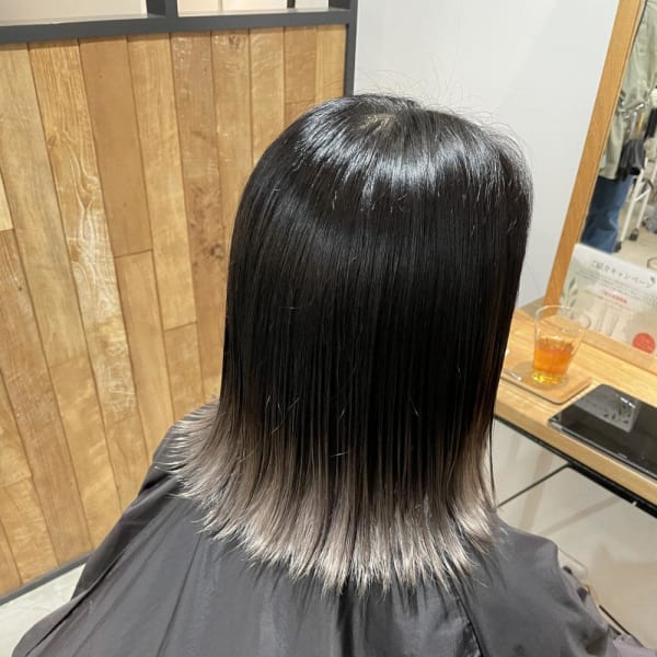 *お客様style* 裾カラー/シルバーホワイトミ