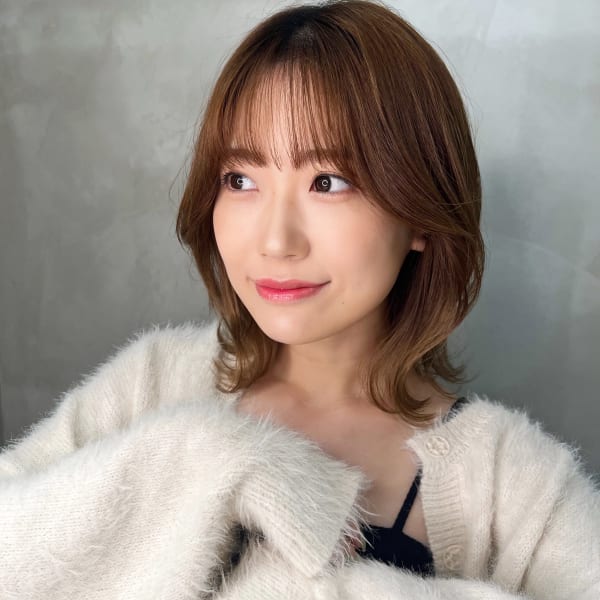 韓国顔まわり前髪シースルーくびれミディアム