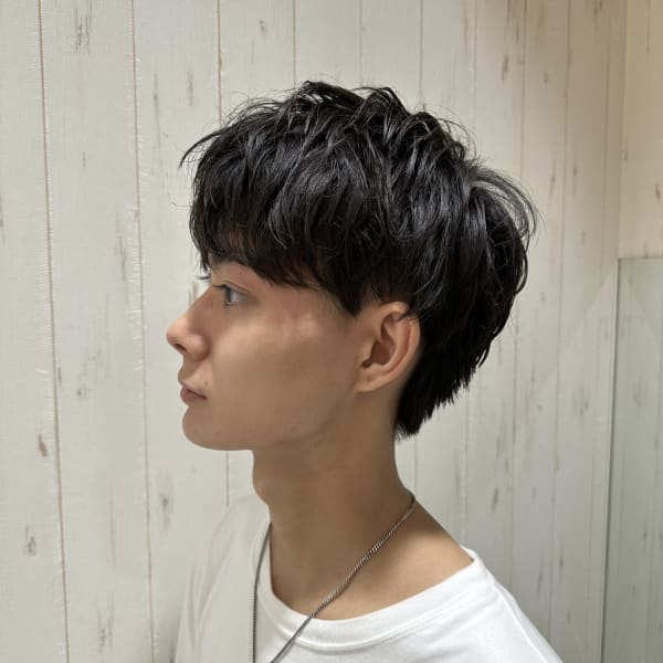 メンズマッシュアイロン無し無造作セット