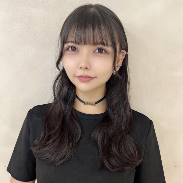 ベース顔解消/顔まわりが可愛い/黒髪ぱっつん/ロング