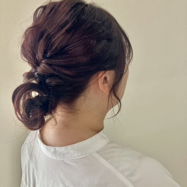 髪質改善カラー/カシスピンク