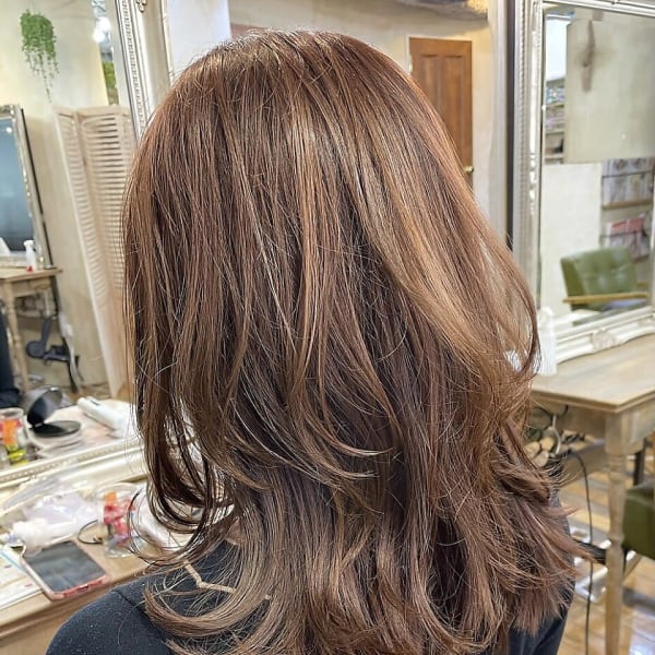 レイヤーカットウルフ/大人ガーリー/ニュアンスカラー