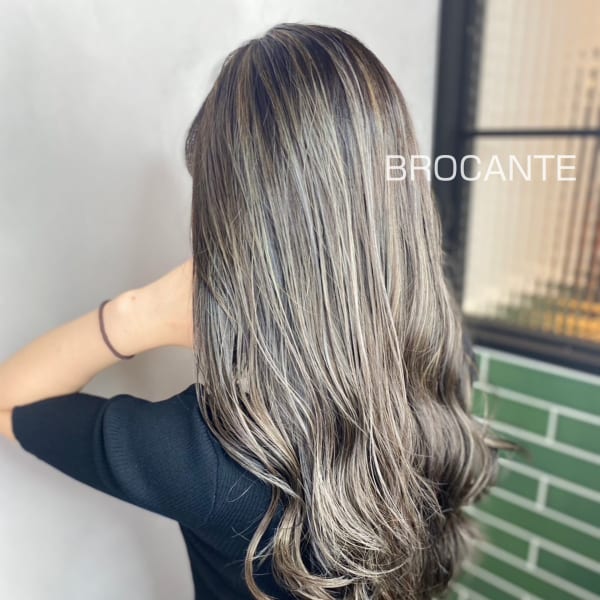 エアータッチ バレイヤージュ 外国人風カラー シルバー