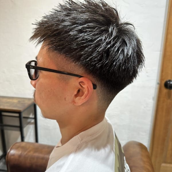 メンズカット 刈り上げ アップバング