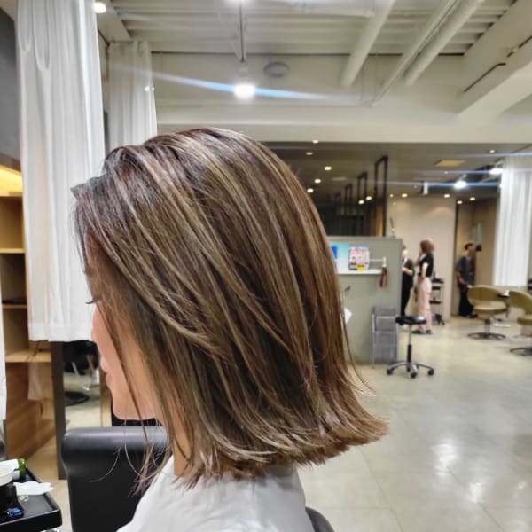 髪質改善ヤクジョカラー/白髪ぼかしハイライト