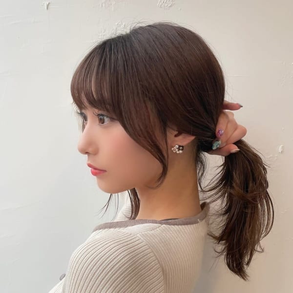 結んでも可愛い後れ毛/韓国ヘア/くびれミディ/2way