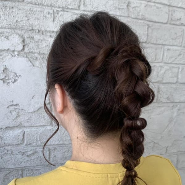 ポニーテール編みおろし三つ編み褒められる♪  6036