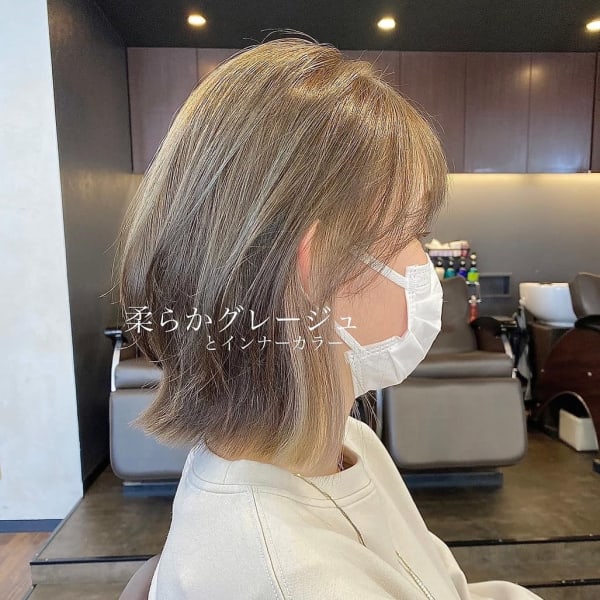  イヤリングカラー/ミルクティーアッシュ/グレージュ/くびれ|Lila by AFLOAT