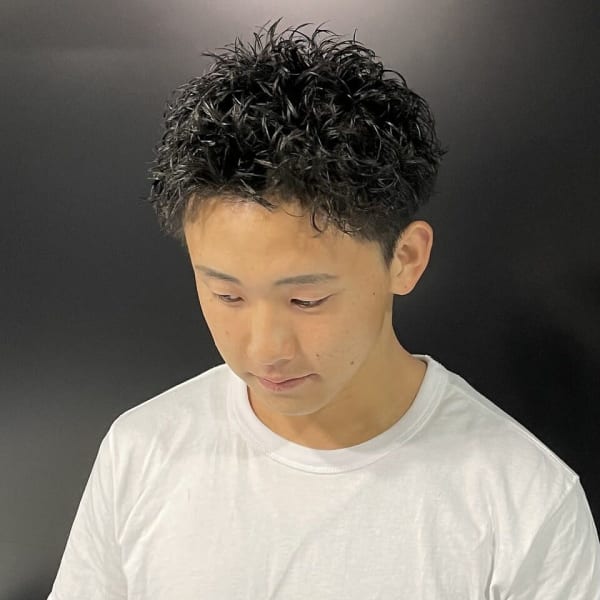 【ワンカールスパイキーショート】パーマ/バーバー