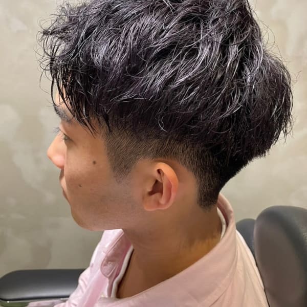 アップバング　パーマ　ツーブロック　ビジネス