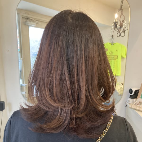 外ハネくびれミディアムワンカールコテ巻き簡単スタイリング