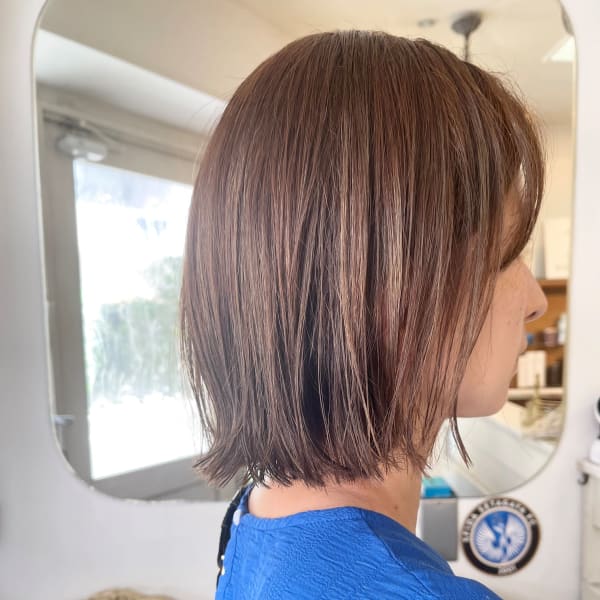 切りっぱなし外ハネボブスタイリングいらない簡単オイル仕上げ