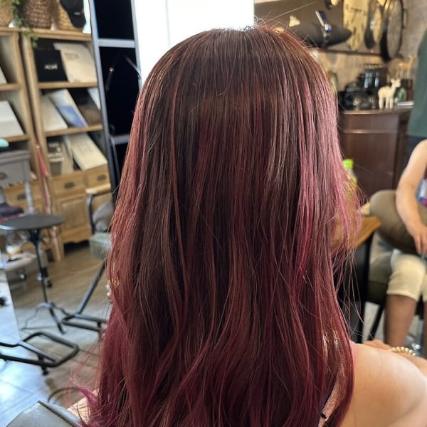 バレイヤージュ×ピンク