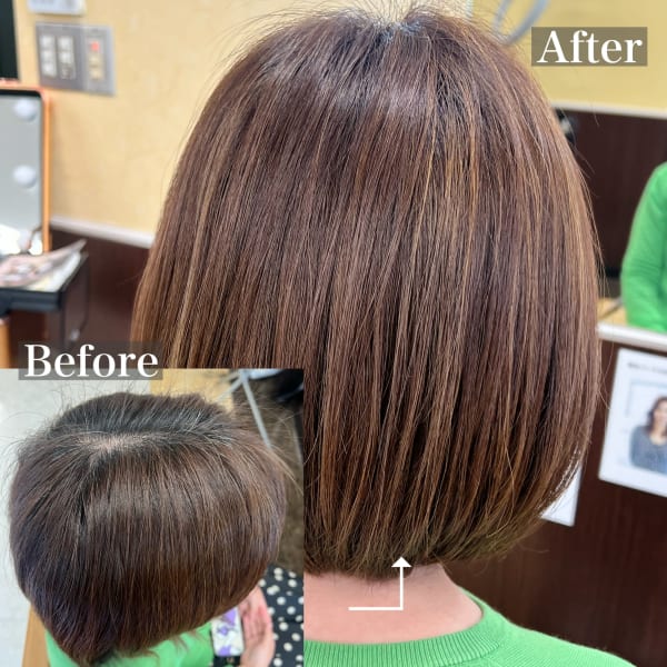 白髪染めを明るく染め直すマイナス5歳カラー【白髪ぼかし】