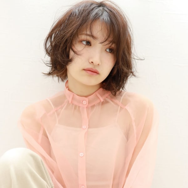 【tetote江坂】ピンクベージュマチルダボブゆるふわパーマ