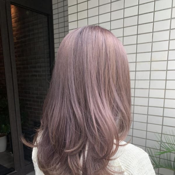 ラベンダーピンク×レイヤースタイル☆