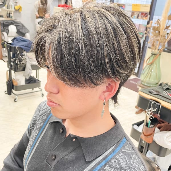 センターパート/マッシュウルフ/ハイライトヘアー