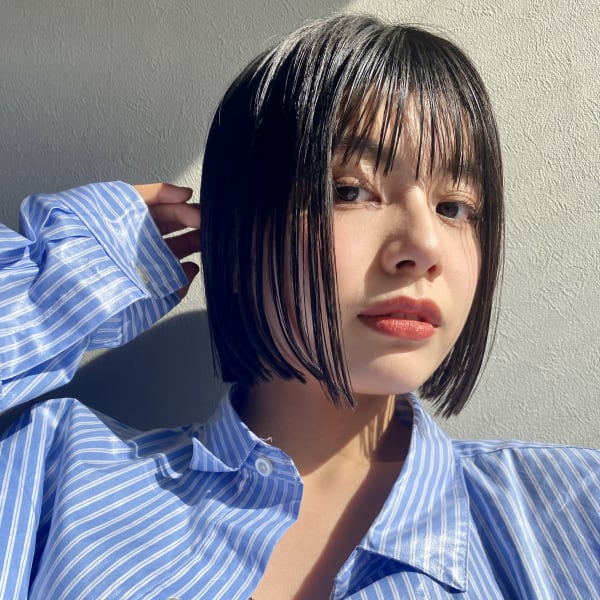 【福岡天神赤坂】20代30代/艶カラー/スクエアボブ