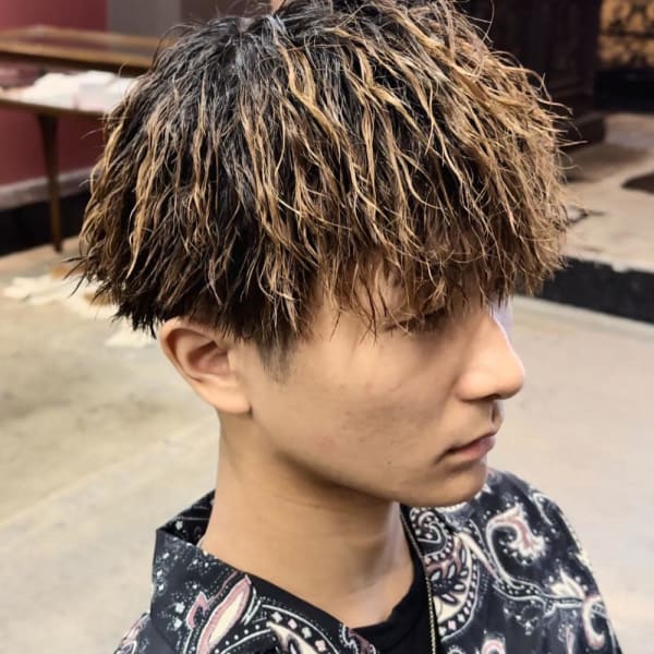 縦落ちツイストパーマ