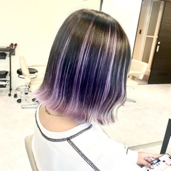 インナー広め!紫インナーカラー!