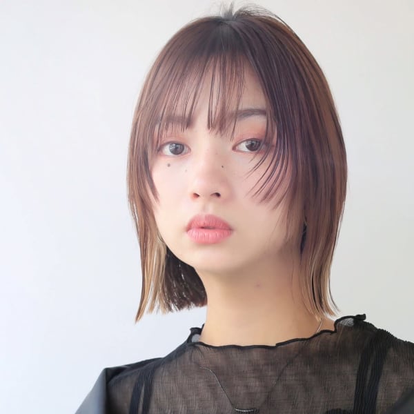 【20代30代40代大人女子人気】インナーカラー×抜け感ボブ