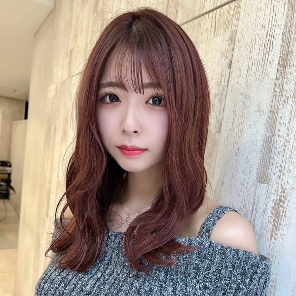 逆三角顔補正/小顔ヘア/シースルー前髪/くびれミディ