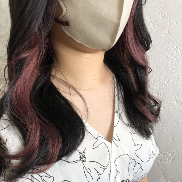 インナーカラーピンクカラーイヤリングカラー池袋