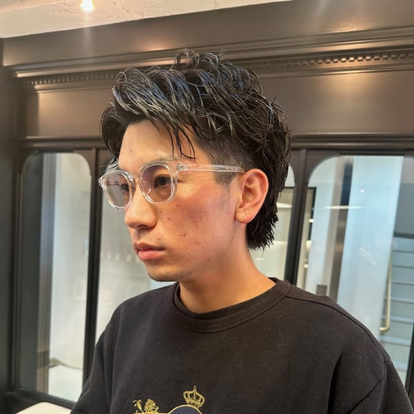【表参道sheta】ショートパーマメンズかきあげウルフ|sheta 【青山/表参道】