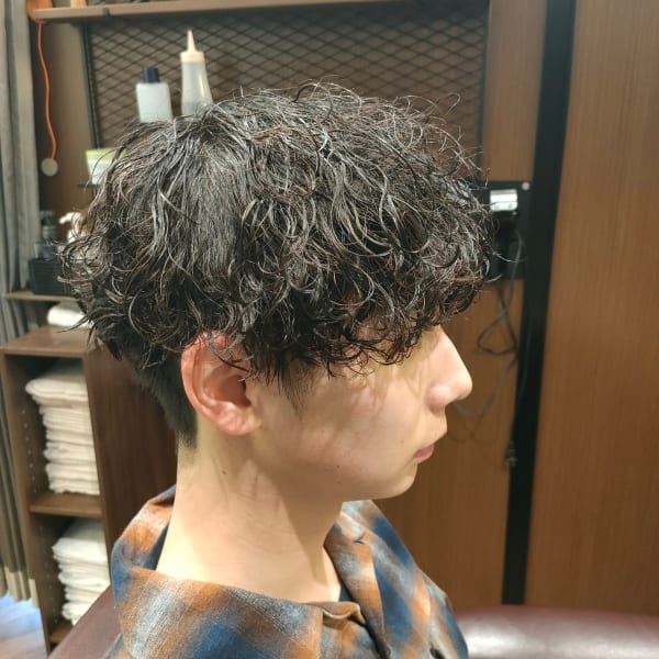 ショート波巻きスタイル|men's hair salon clarens