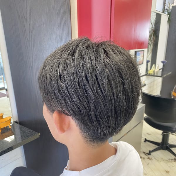 ブリーチカラー/オリーブアッシュ/メンズカット/ツーブロック|Nouvelle Vallee