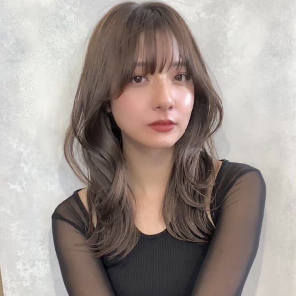 シースルーバング×韓国ライトシルキーベージュ【orente】