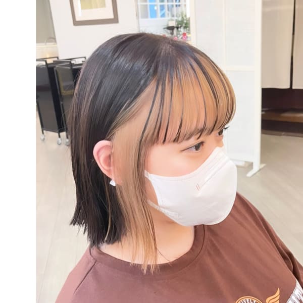 縮毛矯正毛フェイスフレーミングベージュ