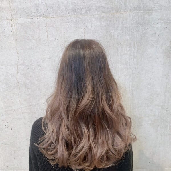 シフォンピンク グレージュグラデーションカラー|OAK×NACHUL