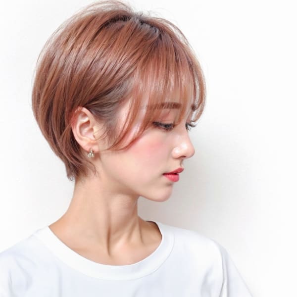 20代30代大人可愛いエアリーボブラベンダーハンサムショート