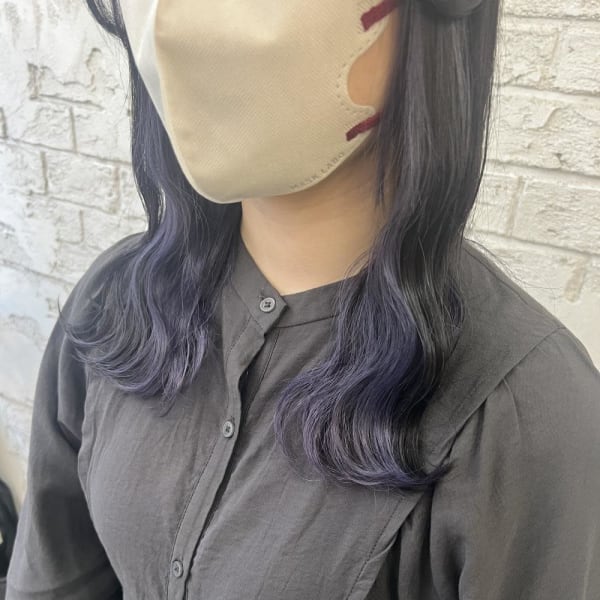 20代30代ダークラベンダーバイオレットインナーカラー